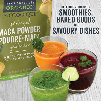 Viva Naturals Organic Maca Powder 1lb+Triple Strength Omega-3 Fish Oil 2500mg—Gelatinized Peruvian Maca Root for Energy + Omega-3 with EPA & DHA for Brain & Heart Health—Vegan, Gluten-Free, Non-GMO