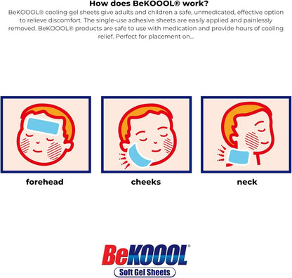BeKoool 儿童柔软冷却凝胶贴，4 片