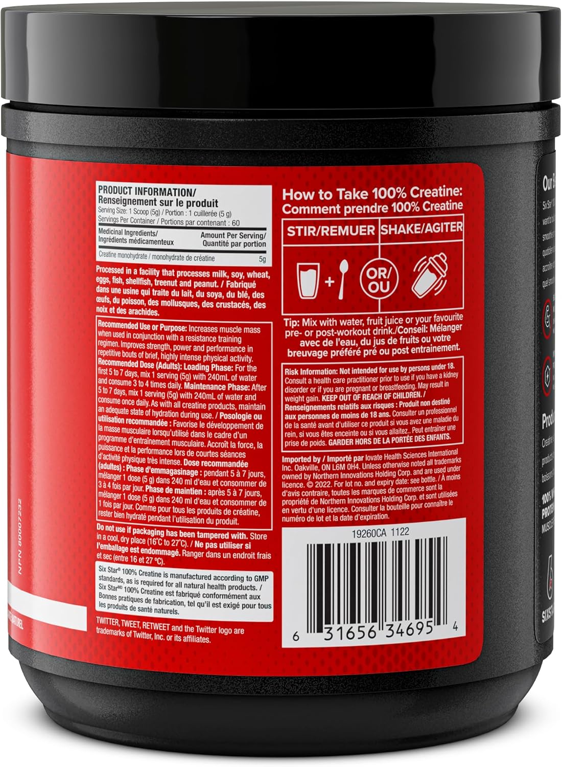 Six Star Creatine Monohydrate | Six Star Elite 100% Creatine Monohydrate Powder | Post Workout Muscle Recovery & Muscle Builder | Micronized Creatine Powder | | Unflavored (60 Servings)