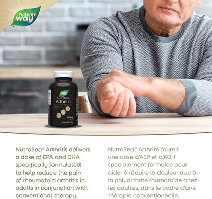 NutraSea Arthritis Targeted Omega-3 - Rheumatoid Arthritis Support 3000mg (1725mg EPA, 1275mg DHA), Fresh Mint, 75 count softgel