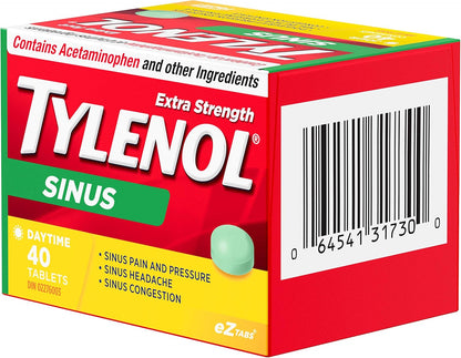 泰諾強效鼻竇舒緩片，緩解鼻竇充血和其他鼻竇症狀，日間，40 片