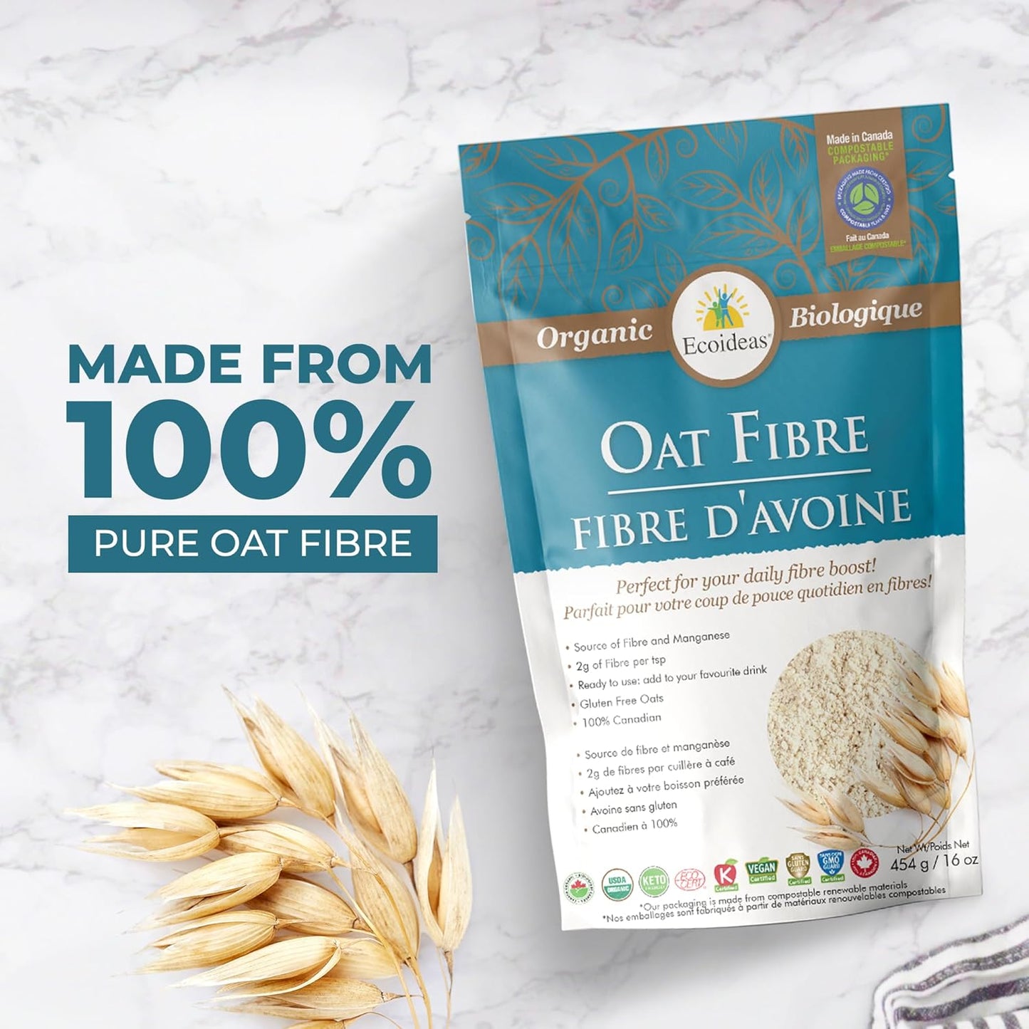 Ecoideas 有机燕麦纤维，蓝色