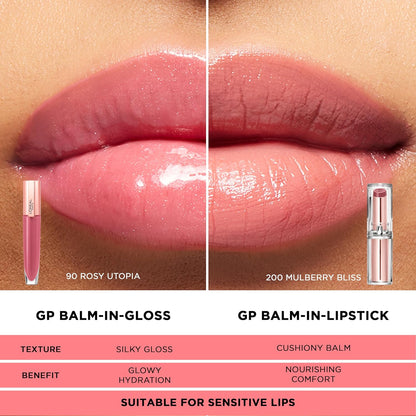 L’Oréal Paris Glow Paradise Balm-in-Gloss, Lip Balm, Non-Sticky Liquid Lip Balm with Pomegranate Extract & Hyaluronic Acid for Sensitive Lips, Dermatologist Tested, Rose Harmony, 0.23 fl. oz.