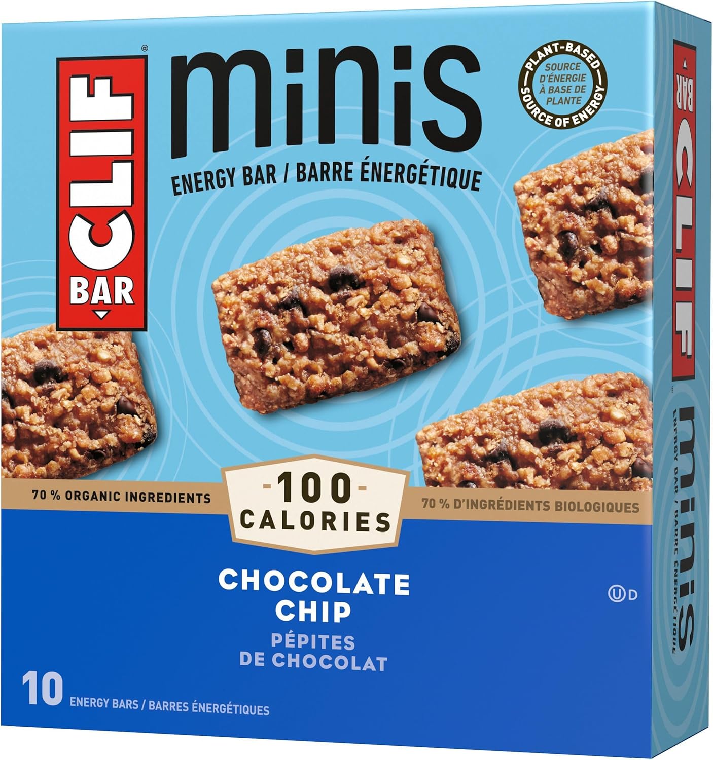 CLIF BAR，迷你巧克力碎能量棒，70% 有机成分，不含人工香料，28 克（10 包）
