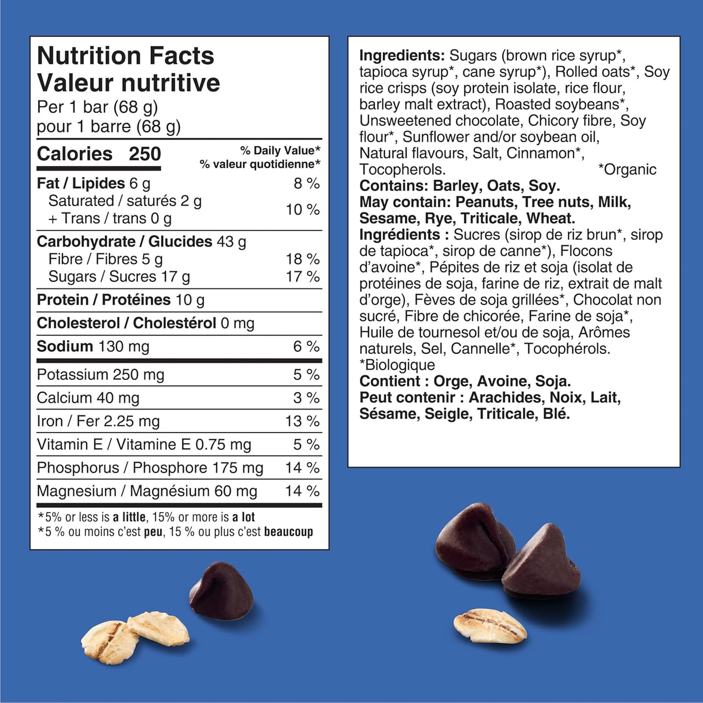 CLIF BAR 能量棒，巧克力碎，燕麦棒，高蛋白，含 70% 有机成分，1.02 千克（15 包）