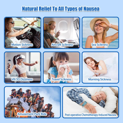 晕车腕带 防恶心指压腕带 晕船腕带 恶心腕带（2对-黑色+绿柱石）-雏菊