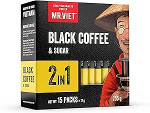 Mr.Viet 二合一黑咖啡加糖即溶咖啡 90 包