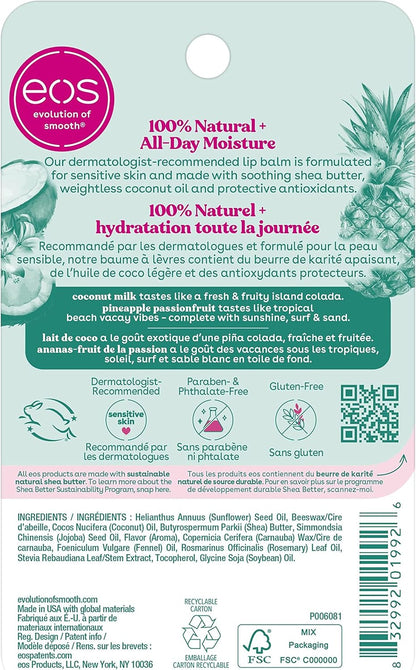 eos 超柔軟乳木果潤唇膏，鳳梨百香果和椰奶味，8g