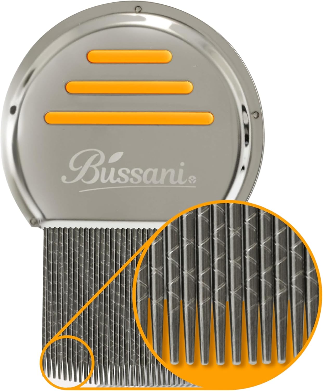 Bussani 虱子梳 – 304 不锈钢梳齿 – 适用于儿童、成人和宠物 – 防锈、可重复使用、易于清洁的猫狗跳蚤梳 - Peigne a Poux