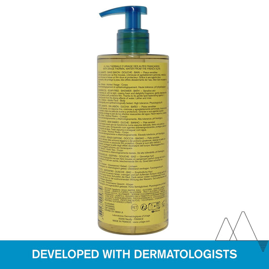 Uriage - Cleansing Soothing Oil | Face & Body Daily Cleanser that Brings Instant & Long-Lasting Comfort to Very Dry Skin. With Glycerin & Ceramides | Soap-free, Fragrance-Free