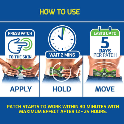 JointFlex FIT 远红外疗法贴片试用装，支持肌肉和关节的持续主动活动，每片长达 5 天，防水、不加热、无药物 - 3 片，1 片矩形/2 片圆形