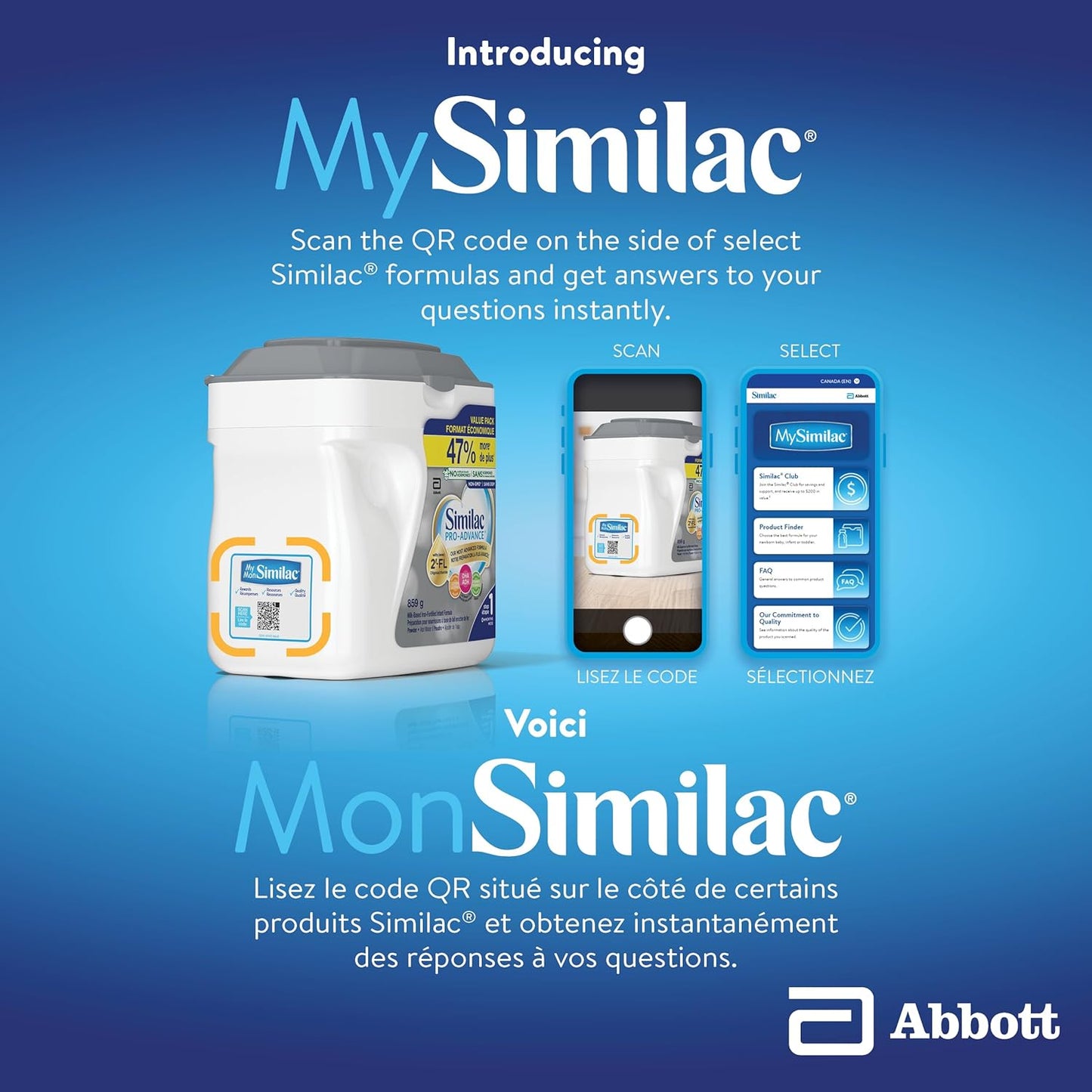 Similac Pro-Advance 1 段嬰兒配方奶粉，我們最接近母乳的配方，含 2’-FL，易於消化，0 個月以上適用，奶粉，859 克