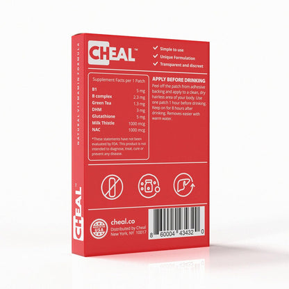 派对焕活贴片 5 片装 - 天然补水配方，让您清晨更活力 | 饮酒前使用