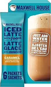 Maxwell House Caramel Iced Latte with Foam Drink Mix, 165 g 6 Packets