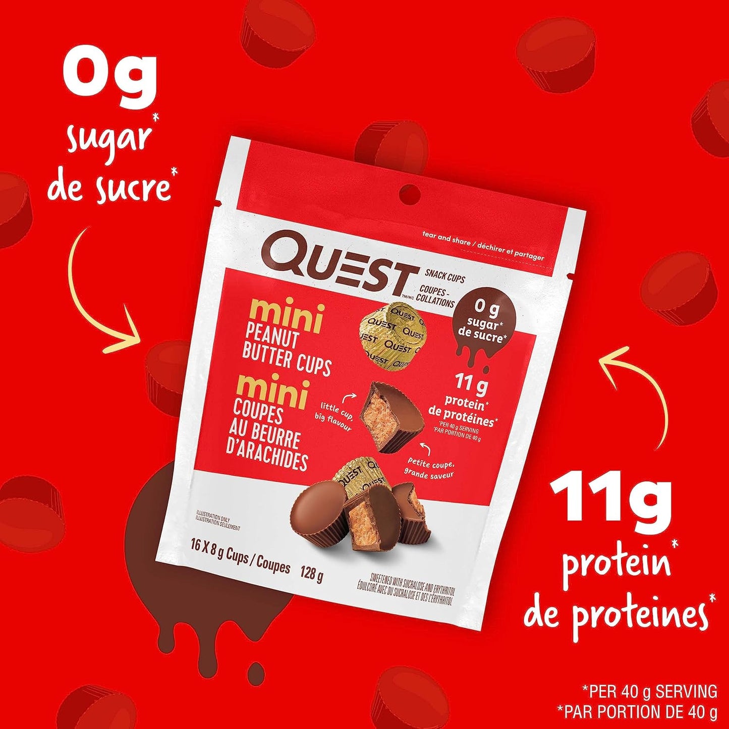 Quest Nutrition Peanut Butter Cups + Mini Peanut Butter Cups | High Protein, Low Carb, Low Sugar, Keto Friendly