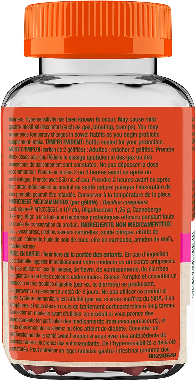 Align 女性健康益生元 + 益生菌软糖，有助于预防尿路感染，蔓越莓味，50 粒软糖