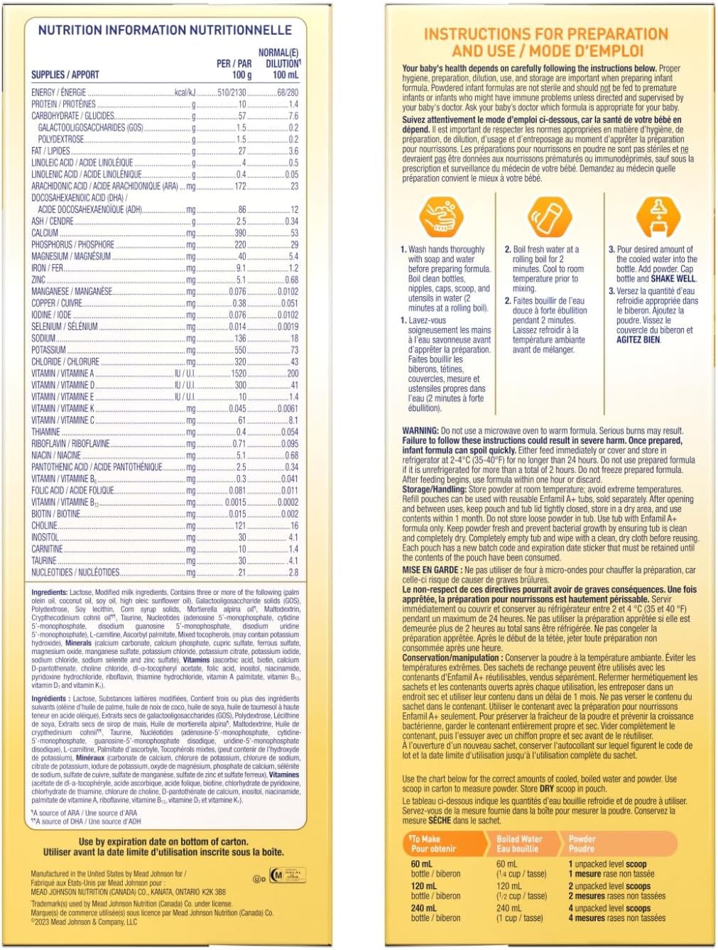 Enfamil A+, Baby Formula, Value Pack, Powder Refill, DHA (a type of Omega-3 fat) to help support brain development, Age 0-12 months, 992g