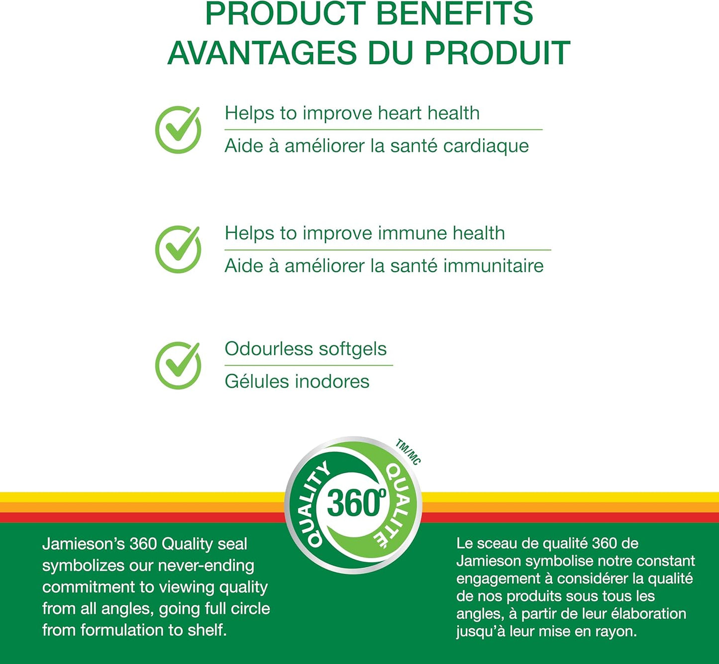 Jamieson Odourless Garlic 500 mg, Supports Heart Health, and Provides Immune Support. Non-GMO, Gluten-Free, 300 Softgels, Proudly Canadian