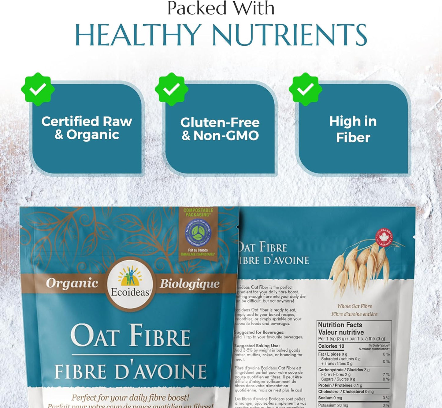 Organic Oat Fiber, 227 g (Pack of 1)