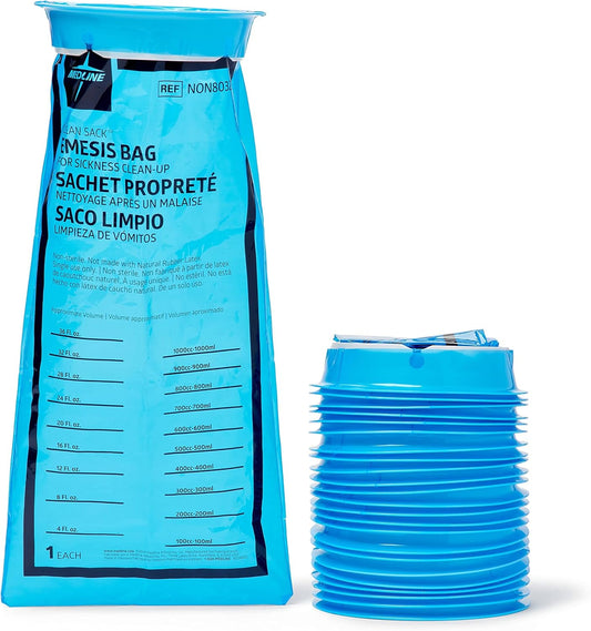 Medline 呕吐袋，蓝色，24 个