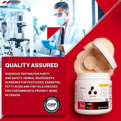 ATP LAB - E-Nos 330g Powder 20-Servings Citrus Flavour - Improve Sports Performance, Helps to Maintain and Support Cardiovascular Health - Pump Inducer and Pre Workout Powder