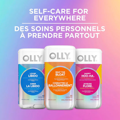 OLLY Beat The Bloat Capsules, Belly Bloat Relief for Gas and Water Retention, Digestive Enzymes, Vegetarian, Supplement for Women - 25 Count