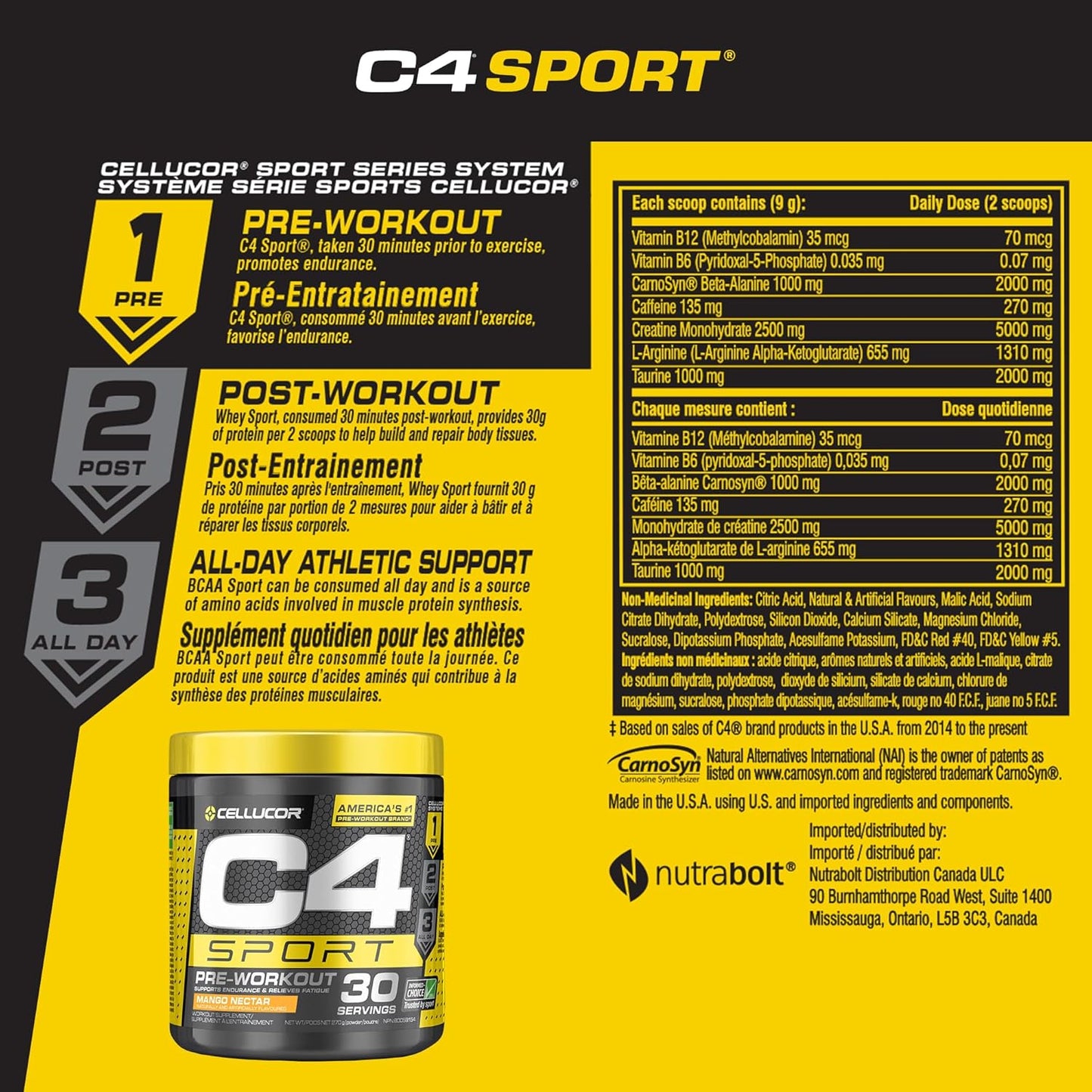 C4 Ripped Sport 草莓西瓜味运动前粉，Informed-Choice 认证运动前粉能量运动前粉，芒果汁蜜