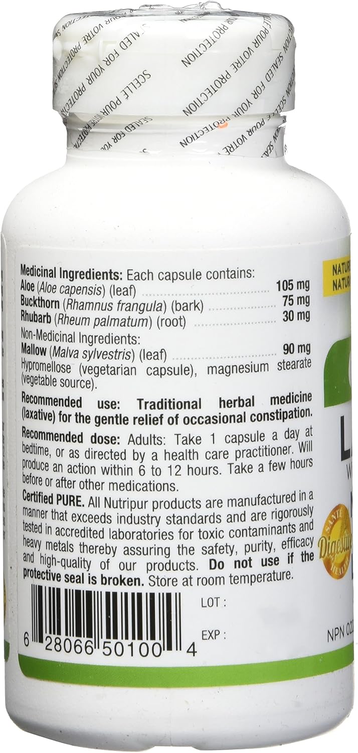 Nutripur Laxatil - 天然瀉藥，60 粒素食膠囊（1 包）