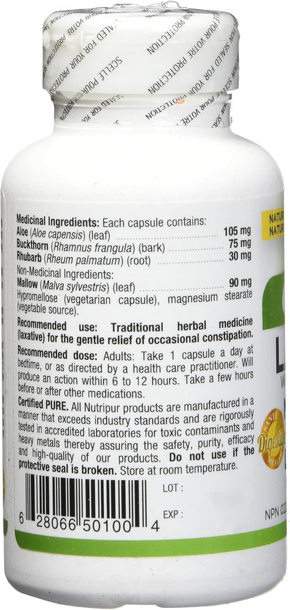 Nutripur Laxatil - 天然瀉藥，60 粒素食膠囊（1 包）