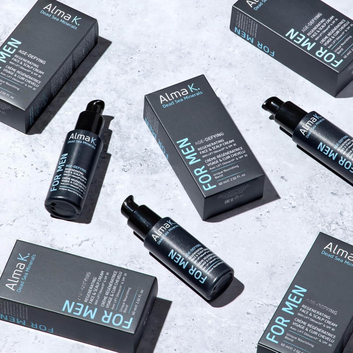 Alma K 抗衰老再生面部和头皮霜（含 SPF 30）- 含 SPF 的日常保湿霜 - 男士保湿霜 - 2 盎司