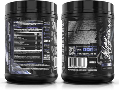 RYSE Up Supplements Noel Deyzel x Godzilla Pre Workout | Intense Pumps, Energy, & Focus | Citrulline & Beta Alanine | 400mg Total Caffeine | 40 Servings (Blue Raspberry)
