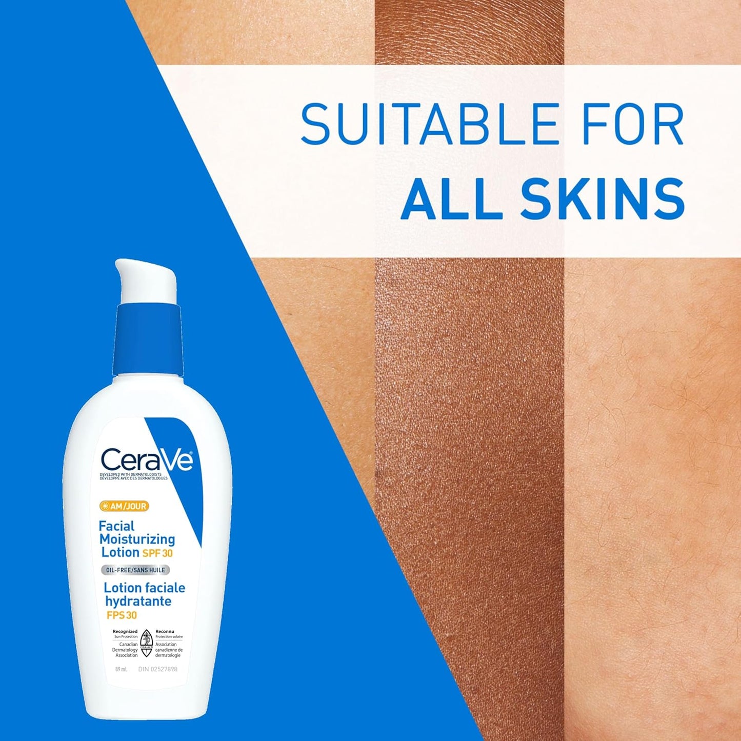 CeraVe Facial Moisturizer with SPF 30. Face Sunscreen Lotion with Hyaluronic Acid, Niacinamide & Ceramides for Women & Men. Oil-free, normal to dry skin. Verified Extended Use Date, Travel Size 89ML