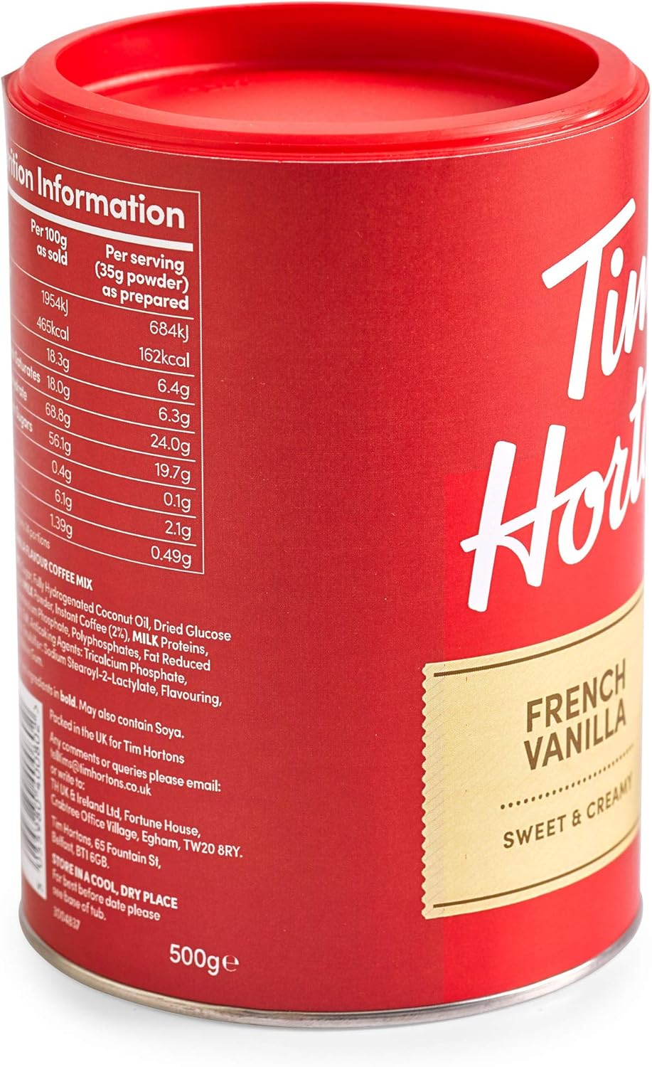 Tim Horton 速溶卡布奇诺，法式香草味，16 盎司和苹果肉桂茶包，草本茶，脱咖啡因，20 个