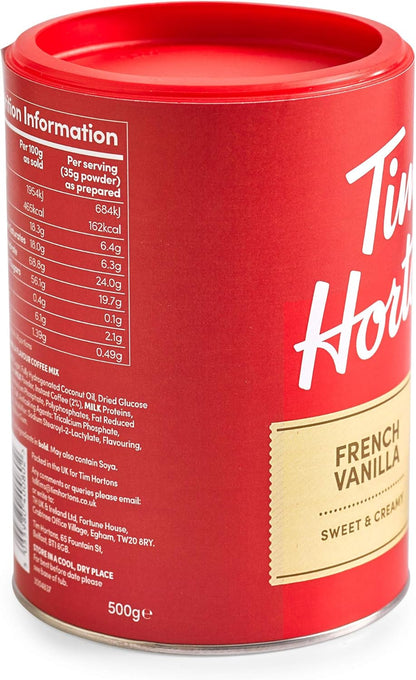 Tim Horton 速溶卡布奇诺，法式香草味，16 盎司和苹果肉桂茶包，草本茶，脱咖啡因，20 个