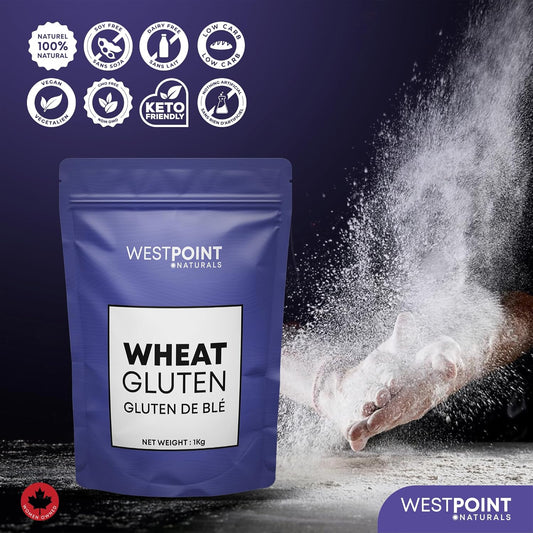 Westpoint Naturals Premium Vital Wheat Gluten 1 kg - High Protein, Improves Elasticity, Enhances Texture, Natural, Non - GMO, Vegan-Friendly