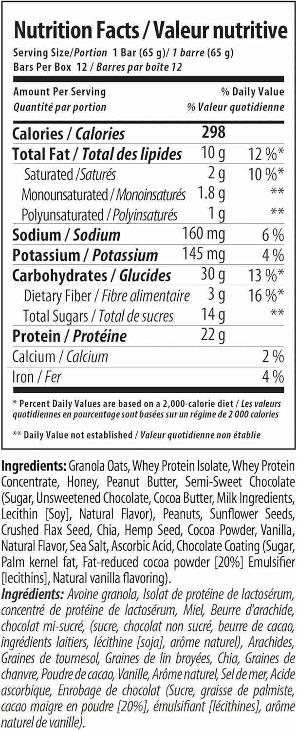Nutrabolics Feed Bar, Peanut Butter Chocolate, Real Food Protein Bar, 12 Bars