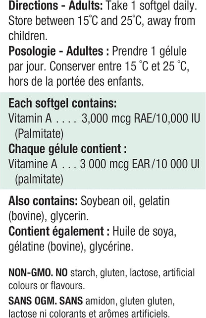 Jamieson Laboratories 鋅 25 毫克和維生素 A 10,000 IU，100 粒（1 包）