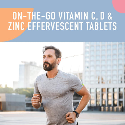 Organika Instant C、D、鋅泡騰片 - 桃子味 - 免疫支持 - 單管 x 10 片