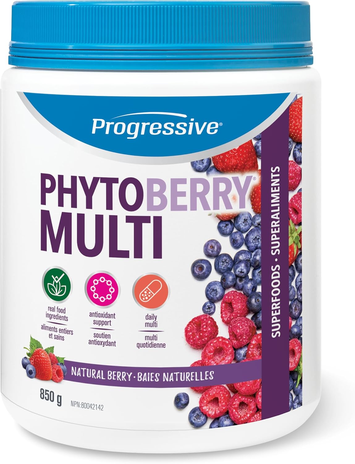 Progressive PhytoBerry Multivitamin Supplement Powder - 850 g | Antioxidant source, made with high ORAC berry and fruit concentrates, phytonutrients, antioxidants and plant oils