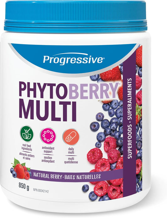 Progressive PhytoBerry 复合维生素补充剂粉 - 850 克 | 抗氧化剂来源，由高 ORAC 浆果和水果浓缩物、植物营养素、抗氧化剂和植物油制成