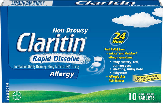 开瑞坦速溶抗过敏药，24小时不瞌睡缓解，10毫克，10片装