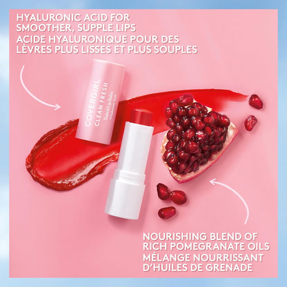 Covergirl - Clean Fresh Tinted Lip Balm, Formulated with Hyaluronic Acid for 24hr Hydration, 100% Vegan and Cruelty-free, Bliss You Berry - 600