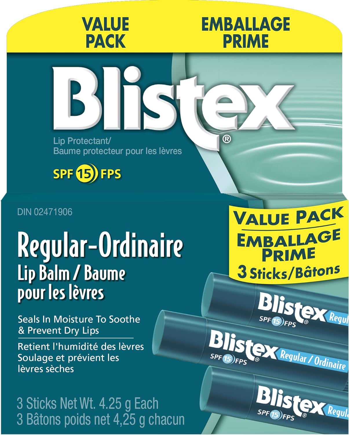 Blistex Regular Lip Balm Value Pack 3 count