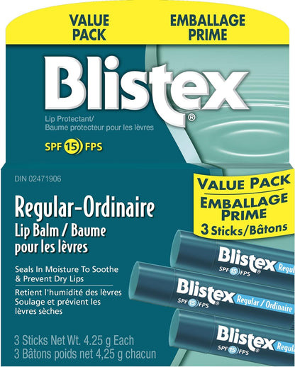 Blistex Regular Lip Balm Value Pack 3 count