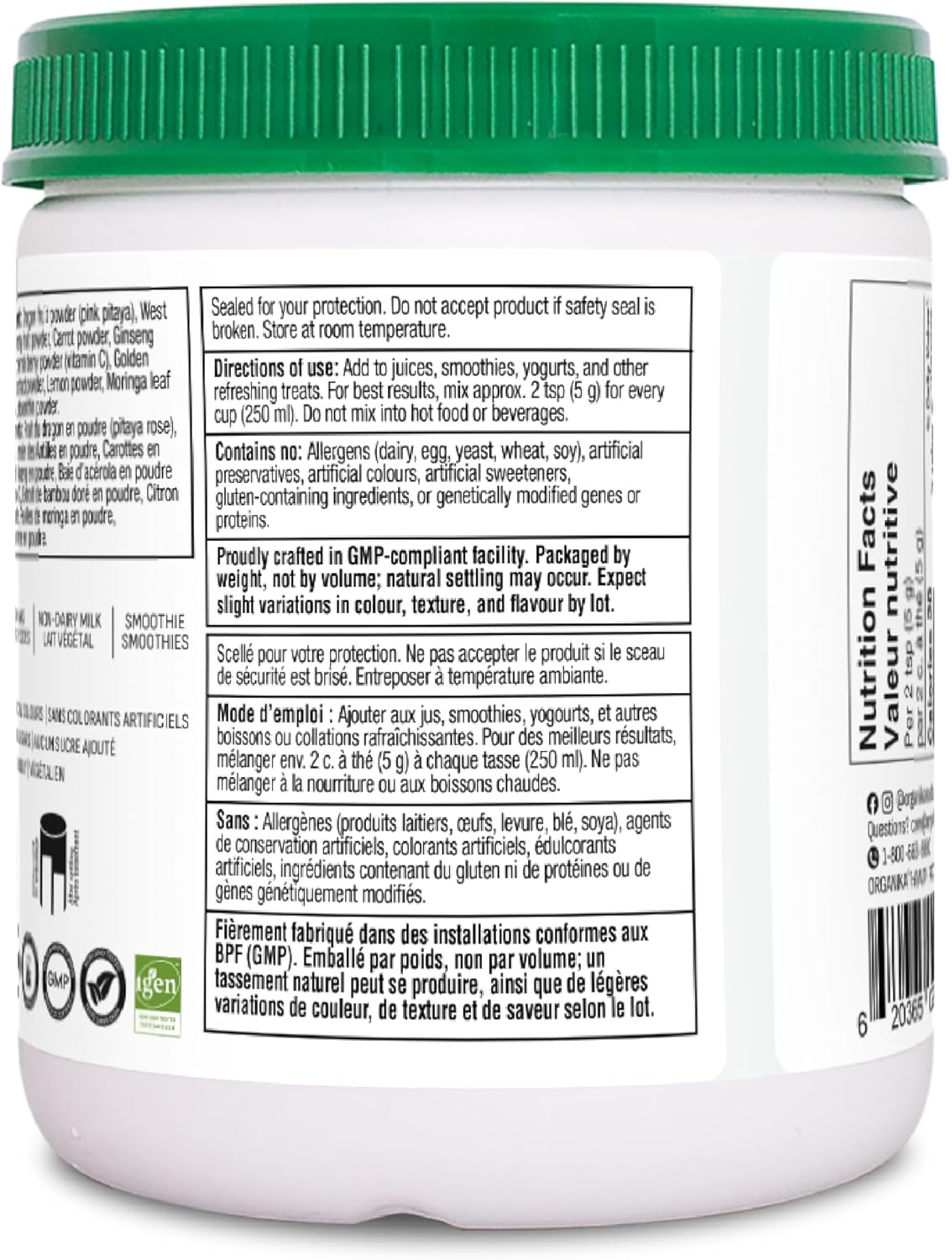 Organika Plant Based Collagen Booster- Helps Support the Production and Protection of Collagen- 150g