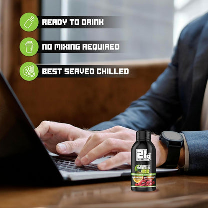 Fusion Protein Ready to Drink - 21g High Protein Zero Sugar Drink Mix in Lime Berry Flavor, Healthy Snacks for Muscles, Low Calorie Meal Replacement Shake for Women and Men - 100ml Bottle, Pack of 12