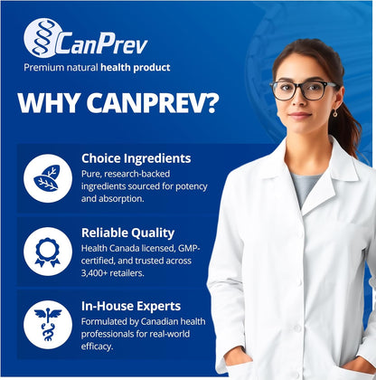 CanPrev Pro-Biotik IBS 支持，30 粒素食胶囊，30 天用量 - 男女益生菌 - 20 亿活性细胞，支持消化 - 舒适消化和平衡肠道菌群 - 缓解腹胀和胀气