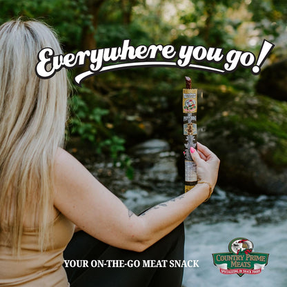 Country Prime Meats Honey Garlic Dry Cured Pepperoni Sticks. 100% Made In Canada. High Protein Snack. No Nitrites, No Artificial Flavours, Naturally Smoked, Gluten Free. 40g (Pack of 25)