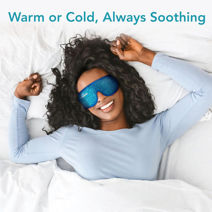 ProActive Dual Zone Reusable Hot or Cold Gel Bead Therapy Ice Pack Eye Mask with Adjustable Straps | Microwavable, Gel Beads - Ideal for Migraine, Sleep, Puffy Eyes, Inflamation, Headache Relief