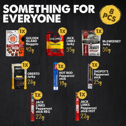 牛肉乾和義大利辣香腸父親節禮物創意 - 男士生日禮物 - 男士肉類禮物籃 - 成人肉食零食 - 男友禮物 - 父親節禮物籃 - （郵寄盒版本）